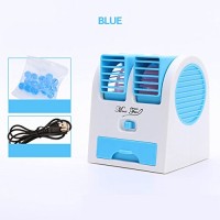 JiaQi Mini Air Conditioning Portable Air Cooler Cooling Small Fan Usb Office Humidifier Hostel-Blue 12x11x15cm(5x4x6inch) - B07FWYMLHG